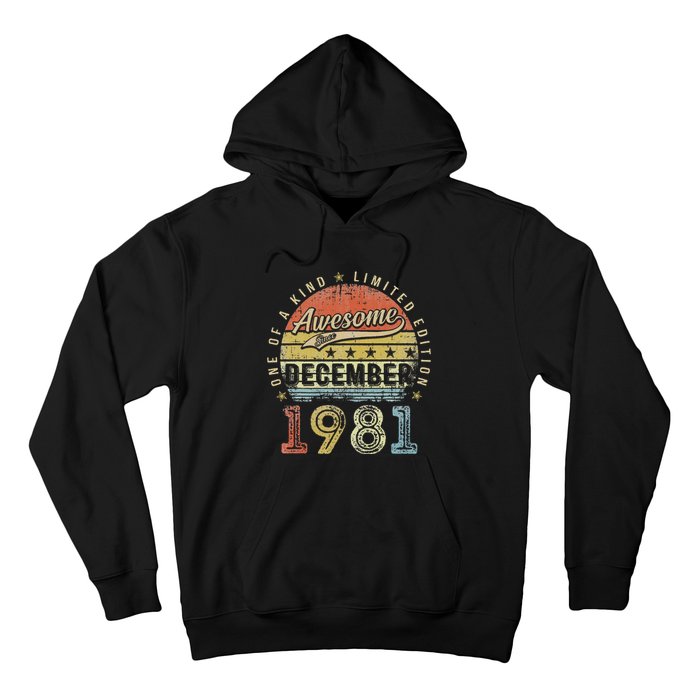 41th Birthday Gift Awesome Since December 1981 41 Year Old Hoodie