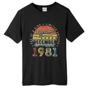 41th Birthday Gift Awesome Since December 1981 41 Year Old Tall Fusion ChromaSoft Performance T-Shirt