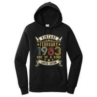 40th Birthday Gift Vintage February 1983 Limited Edition Women's Pullover Hoodie