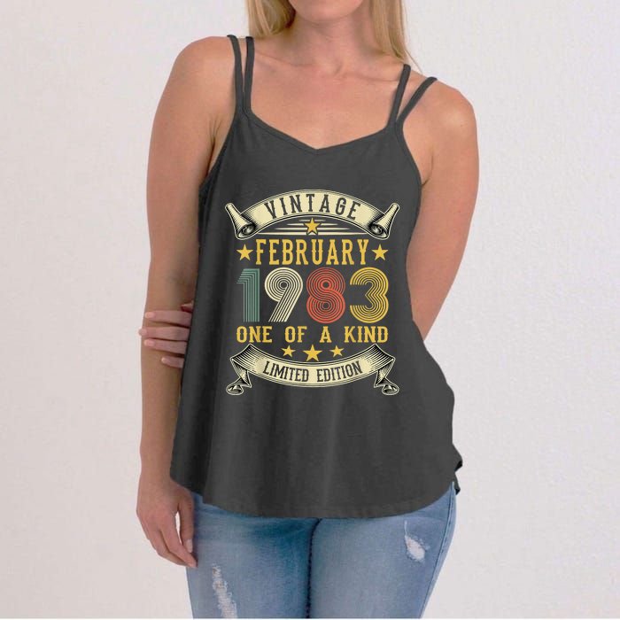 40th Birthday Gift Vintage February 1983 Limited Edition Women's Strappy Tank