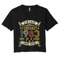 40th Birthday Gift Vintage February 1983 Limited Edition Women's Crop Top Tee