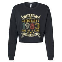 40th Birthday Gift Vintage February 1983 Limited Edition Cropped Pullover Crew