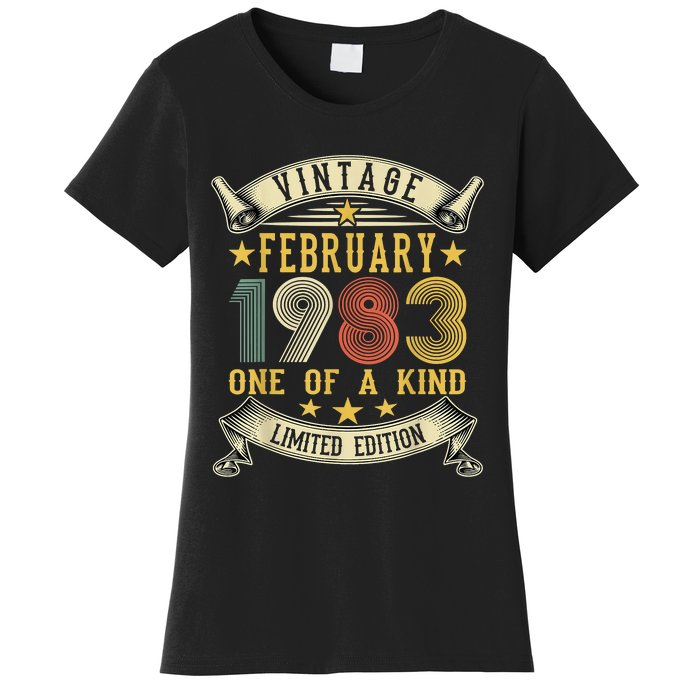 40th Birthday Gift Vintage February 1983 Limited Edition Women's T-Shirt