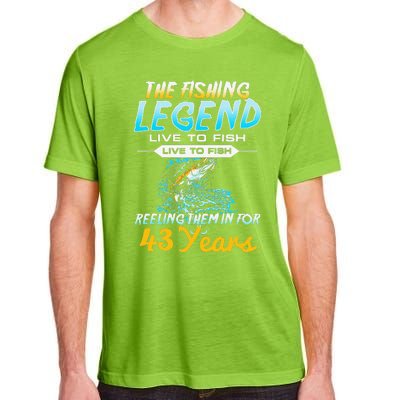 43rd Birthday Gift The Fishing Legend 43 Years Fisherman Adult ChromaSoft Performance T-Shirt