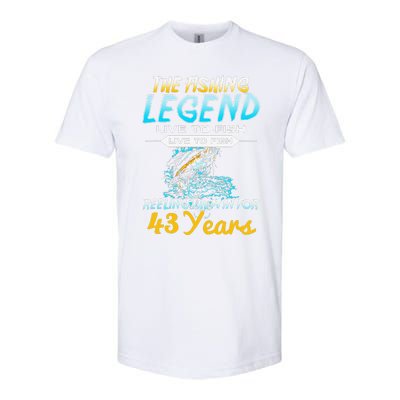 43rd Birthday Gift The Fishing Legend 43 Years Fisherman Softstyle CVC T-Shirt