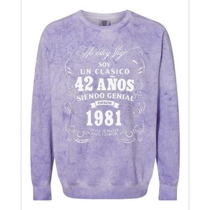 42nd Birthday Gift For In Spanish Regalo Cumpleanos 42 Colorblast Crewneck Sweatshirt