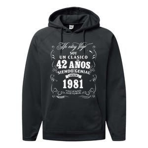 42nd Birthday Gift For In Spanish Regalo Cumpleanos 42 Performance Fleece Hoodie