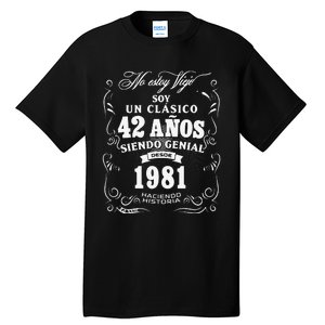 42nd Birthday Gift For In Spanish Regalo Cumpleanos 42 Tall T-Shirt