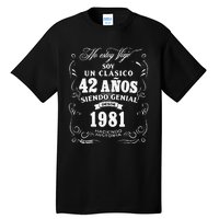 42nd Birthday Gift For In Spanish Regalo Cumpleanos 42 Tall T-Shirt