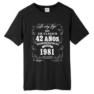 42nd Birthday Gift For In Spanish Regalo Cumpleanos 42 Tall Fusion ChromaSoft Performance T-Shirt