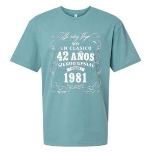 42nd Birthday Gift For In Spanish Regalo Cumpleanos 42 Sueded Cloud Jersey T-Shirt