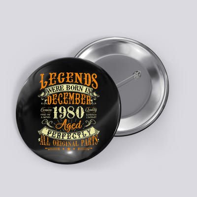 42th Birthday Gift 42 Years Old Legends Born December 1980 Button