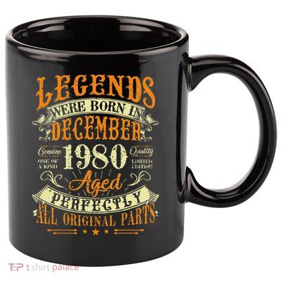 42th Birthday Gift 42 Years Old Legends Born December 1980 11oz C Handle Ceramic Mug