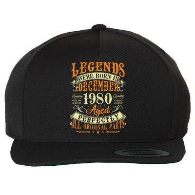 42th Birthday Gift 42 Years Old Legends Born December 1980 Wool Snapback Cap