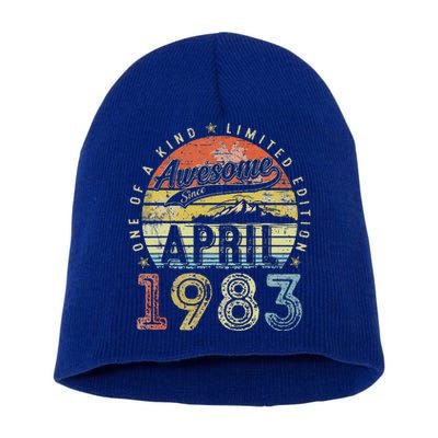 40th Birthday Gift Awesome Since April 1983 Short Acrylic Beanie