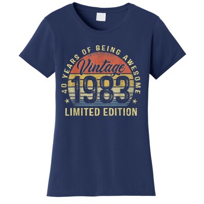 40th Birthday Gifts Vintage 1983 Limited Edition 40 Year Old Women's T-Shirt