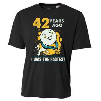 42nd Birthday Humor 42 Years Ago I Was The Fastest Cooling Performance Crew T-Shirt