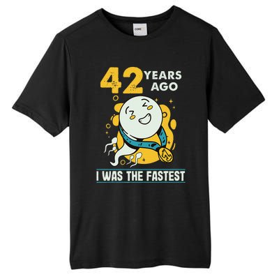 42nd Birthday Humor 42 Years Ago I Was The Fastest Tall Fusion ChromaSoft Performance T-Shirt