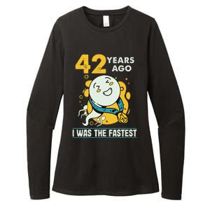 42nd Birthday Humor 42 Years Ago I Was The Fastest Womens CVC Long Sleeve Shirt