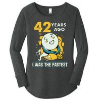 42nd Birthday Humor 42 Years Ago I Was The Fastest Women's Perfect Tri Tunic Long Sleeve Shirt