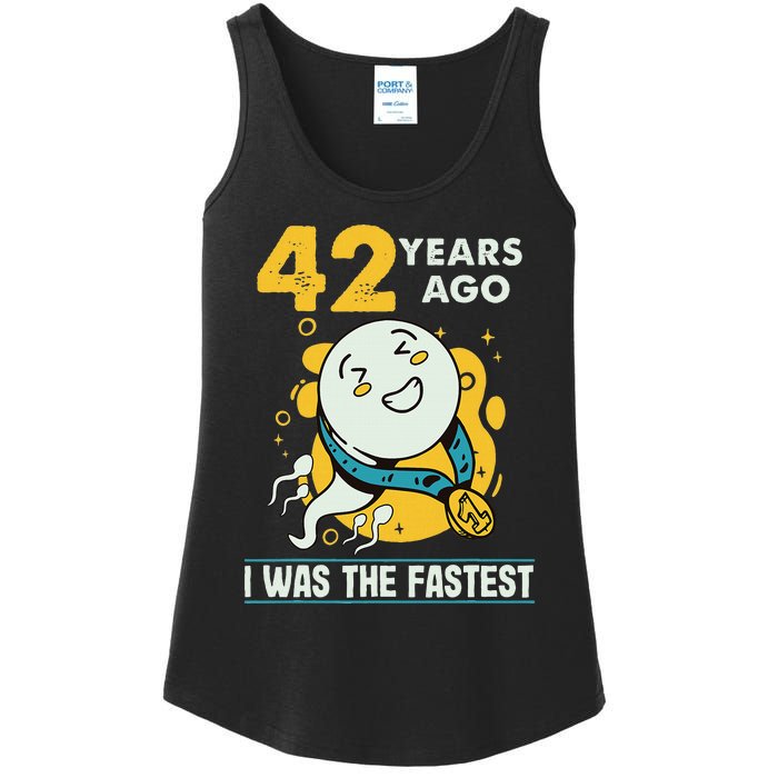 42nd Birthday Humor 42 Years Ago I Was The Fastest Ladies Essential Tank