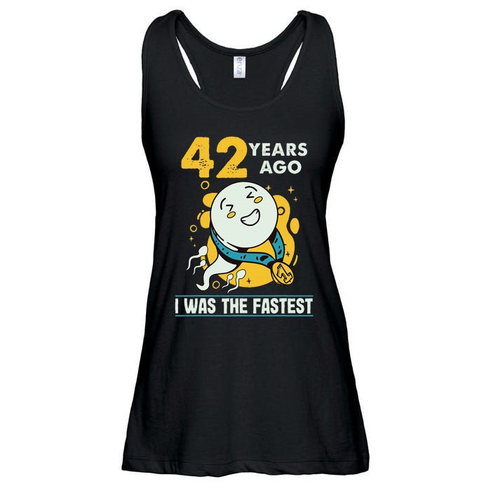 42nd Birthday Humor 42 Years Ago I Was The Fastest Ladies Essential Flowy Tank