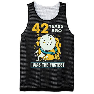 42nd Birthday Humor 42 Years Ago I Was The Fastest Mesh Reversible Basketball Jersey Tank