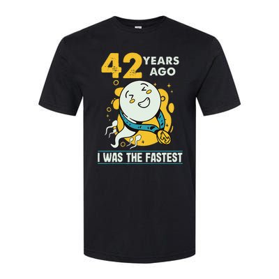 42nd Birthday Humor 42 Years Ago I Was The Fastest Softstyle CVC T-Shirt