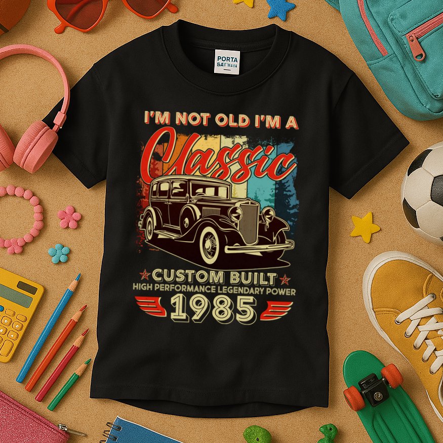 40th Birthday Im Not Old Im A Classic 1985 Custom Built Kids T-Shirt
