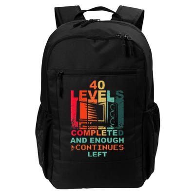 40 Birthday Level 40 Pc Retro Vintage Gamer Daily Commute Backpack