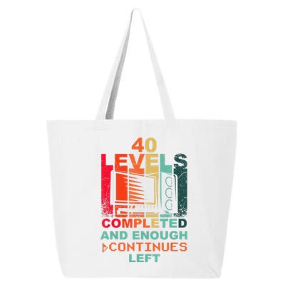 40 Birthday Level 40 Pc Retro Vintage Gamer 25L Jumbo Tote