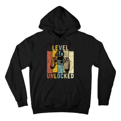  40th Birthday Level 40 Unlocked Video Gamer Hoodie