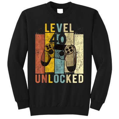  40th Birthday Level 40 Unlocked Video Gamer Sweatshirt