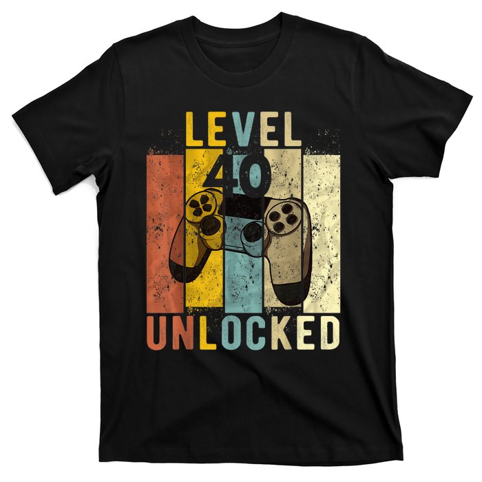  40th Birthday Level 40 Unlocked Video Gamer T-Shirt