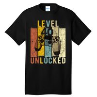  40th Birthday Level 40 Unlocked Video Gamer Tall T-Shirt