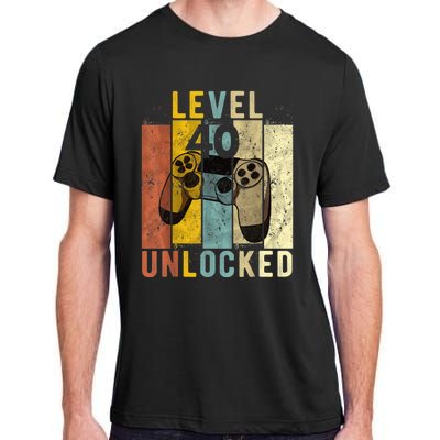  40th Birthday Level 40 Unlocked Video Gamer Adult ChromaSoft Performance T-Shirt