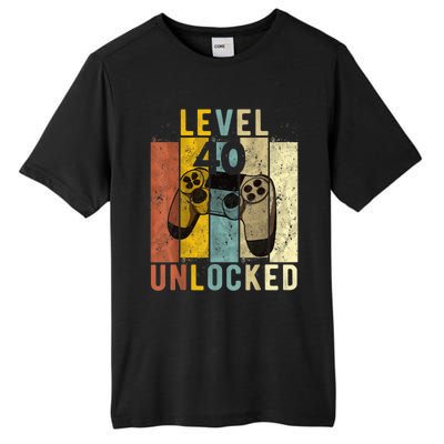  40th Birthday Level 40 Unlocked Video Gamer Tall Fusion ChromaSoft Performance T-Shirt