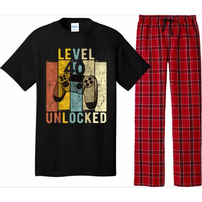  40th Birthday Level 40 Unlocked Video Gamer Pajama Set