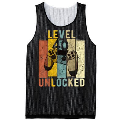  40th Birthday Level 40 Unlocked Video Gamer Mesh Reversible Basketball Jersey Tank