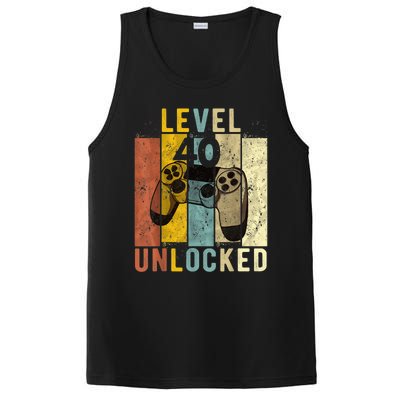  40th Birthday Level 40 Unlocked Video Gamer PosiCharge Competitor Tank