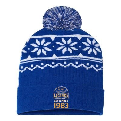 40 Birthday Legends Were Born In September 1983 Gift USA-Made Snowflake Beanie