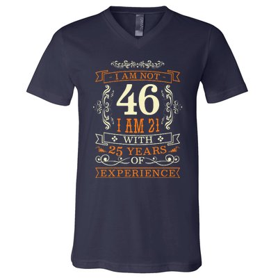 46th Birthday Man Woman 46 Year Old Gift V-Neck T-Shirt