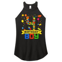 4th Birthday Master Builder 4 Years Old Block Building Boy Women’s Perfect Tri Rocker Tank