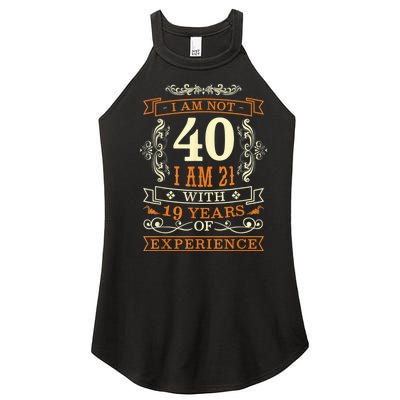 40th Birthday Man Woman 40 Year Old Gift Women’s Perfect Tri Rocker Tank