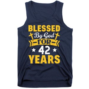 42nd Birthday Man Woman Blessed By God For 42 Years Tank Top