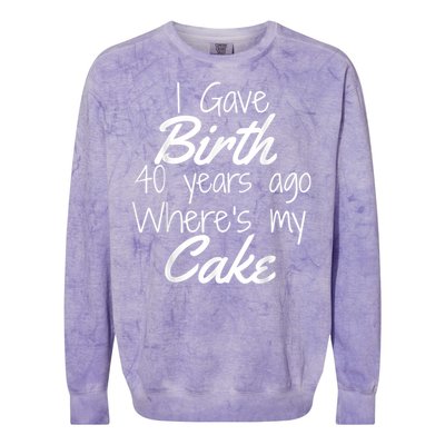 40th Birthday Mom Of 40 Year Old Son Daughter Birthday Colorblast Crewneck Sweatshirt