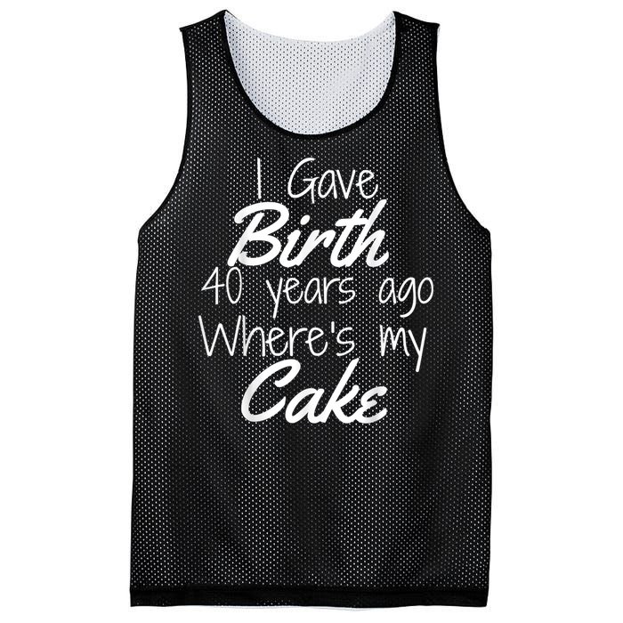 40th Birthday Mom Of 40 Year Old Son Daughter Birthday Mesh Reversible Basketball Jersey Tank