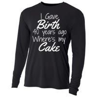 40th Birthday Mom Of 40 Year Old Son Daughter Birthday Cooling Performance Long Sleeve Crew