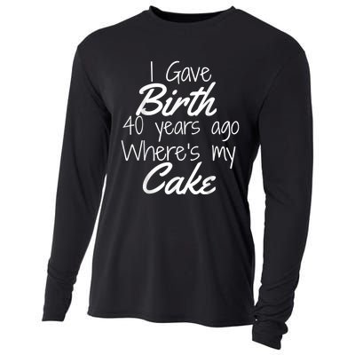 40th Birthday Mom Of 40 Year Old Son Daughter Birthday Cooling Performance Long Sleeve Crew