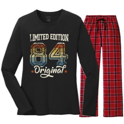 40th Birthday Man Woman 40 Years 1984 Decorative Funny Gift Women's Long Sleeve Flannel Pajama Set 